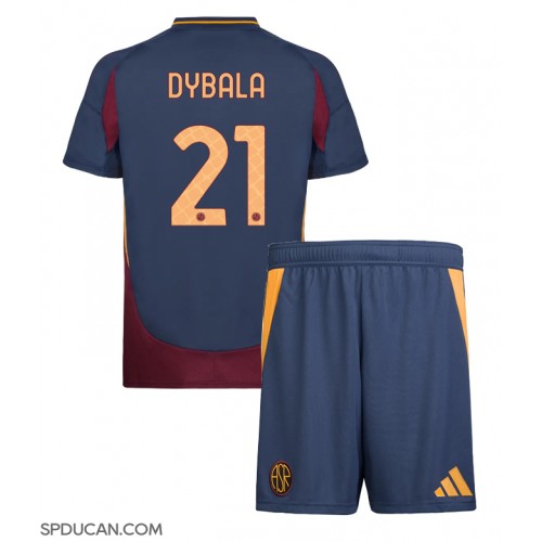 Dječji Nogometni Dres AS Roma Paulo Dybala #21 Rezervni 2024-25 Kratak Rukav (+ Kratke hlače)